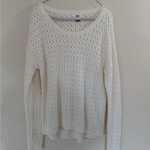 Old Navy White Cream Open Knit Sweater Size Medium